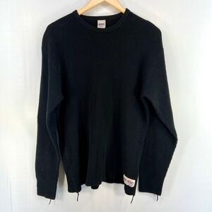 Iron Heart Motorcycle Black Long Sleeve Thermal Knit Shirt Mens XXL Fits L XL